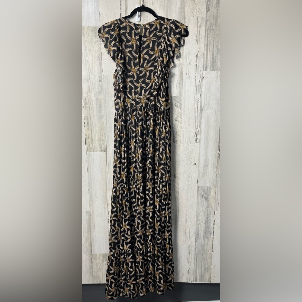 Scotch & Soda Black Maxi Dress with Tan and Cream Pattern - Picture 6 of 14